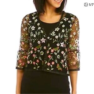 Chris McLaughlin Sheer Embroidered Shrug Size XL